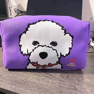 Rare Style Marc Tetro Travel/Pencil Pouch Purple ❤️ My Bichon